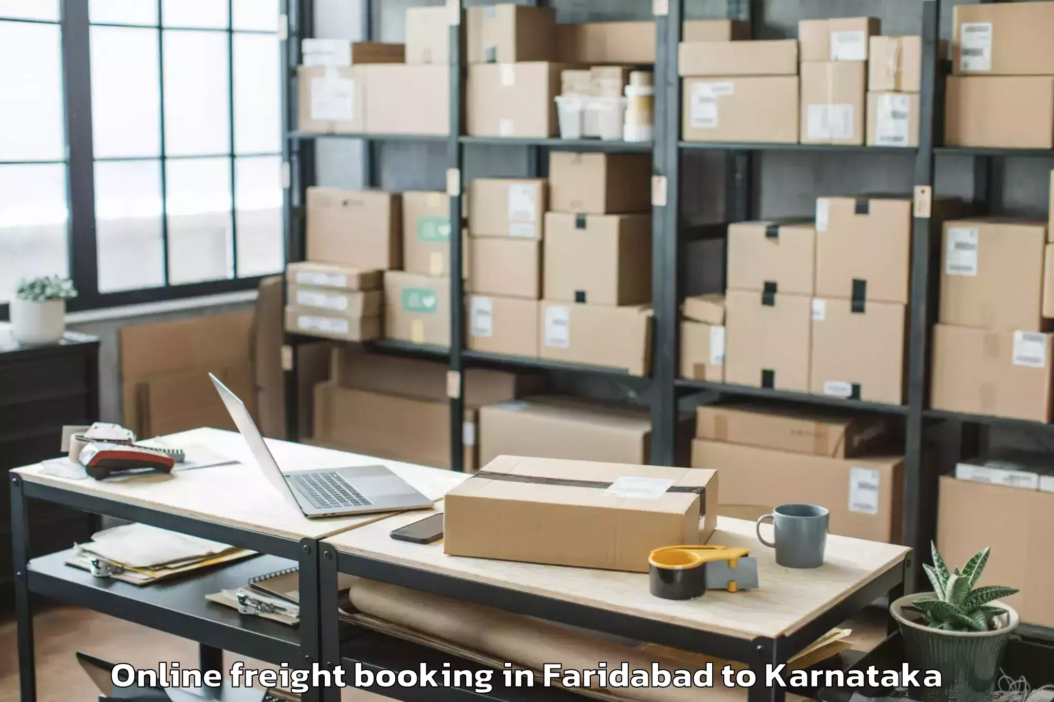 Trusted Faridabad to Kadur Online Freight Booking